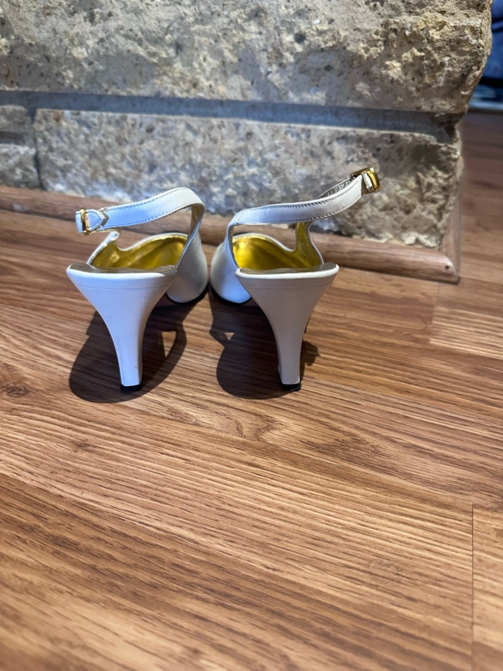Salvatore Ferragamo - Black and White Slingback Heels - Picture 7 of 7